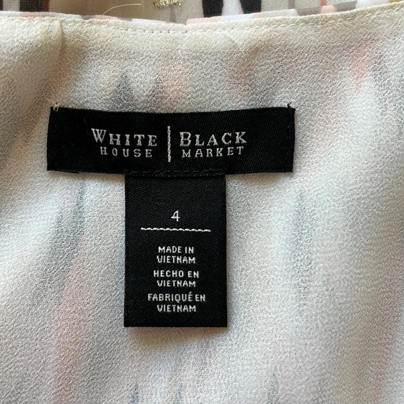🏁 SALE 🏁 WHITE HOUSE BLACK MARKET Diamond Metallic Blouse w/Peach, Size 4 - Picture 4 of 8